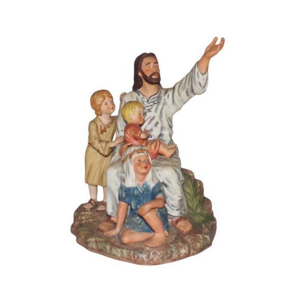 Homco Jesus w/ Children "Come Unto Me" #8846~1989 Masterpiece Porcelain Figurine - Picture 1 of 5